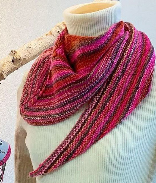 三角ストール｜編み物キット 毛糸のポプラ | 毛糸のプロショップ 