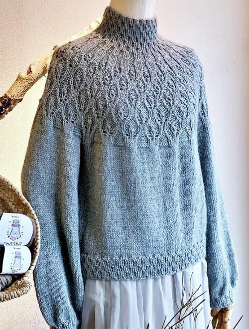 丸ヨークセーター｜編み物キット 毛糸のポプラ | 毛糸のプロショップ